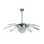 Metal Air Crystal Ceiling Fan Multicolor LED Light 48" 1200mm Remote Contolled 