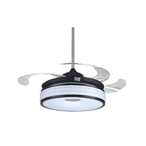 Metal Air Space Air Matt Black 48" with Retractable LED Designer Ceiling Fan Metal Air Space Air Matt Black 48" with Retractable LED Designer Ceiling Fan