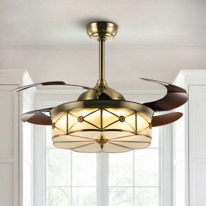 Metal Air Glassy Brass 2 42" 1050mm Fandelier Ceiling Fan