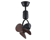 Metal Air Swing Wall 12" Wood Finish Matt Black Wall Fan / Ceiling Mounted Fan