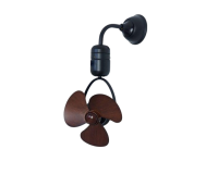 Metal Air Swing Wall 12" Wood Finish Matt Black Wall Fan / Ceiling Mounted Fan