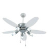 Surya Aero Lite 48" Chrome White with LED 5WX5 Ceiling Fan