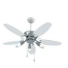 Surya Aero Lite 48" Chrome White Without Light Ceiling Fan