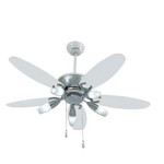 Surya Aero Lite 48" Chrome White Without Light Ceiling Fan