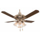 Breezalit Elegance Antique Copper Rosewood Ceiling Fan 48" With  Lampshade