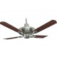 Breezalit Elegance Antique Steel Rosewood Ceiling Fan 48" With  Lampshade