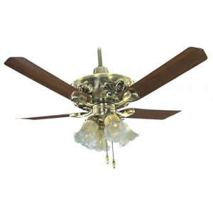 Breezalit Venus Antique Brass Oak Wood Ceiling Fan 48" With Lampshade Breezalit Venus Antique Brass Oak Wood Ceiling Fan 48" With Lampshade