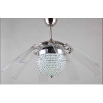 Metal Air Crystal Ceiling Fan Multicolor LED Light 48" 1200mm Remote Contolled 