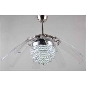 Metal Air Crystal Ceiling Fan Multicolor LED Light 48" 1200mm Remote Contolled Metal Air Crystal Ceiling Fan Multicolor LED Light 48" 1200mm Remote Contolled