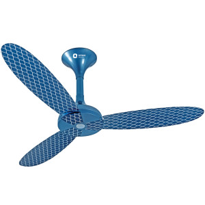 Orient Cyril 48" Decorative Ceiling Fan Azure Blue Silver Orient Cyril 48" Decorative Ceiling Fan Azure Blue Silver