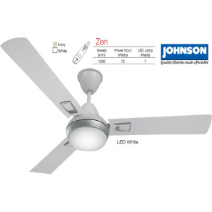 Johnson ZEN White LED 48" 1200mm Ceiling Fan