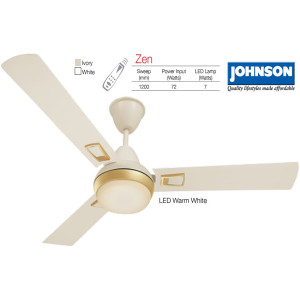 Johnson ZEN Ivory LED 48" 1200mm Ceiling Fan
