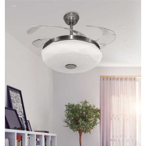 Metal Air Diamond 3 IN 1 LED Bluetooth Music Player Luxury Desginer Ceiling Fan