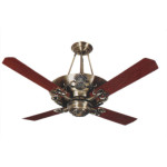 Breezalit Emperor Antique Brass Walnut Ceiling Fan 48" With Lampshade