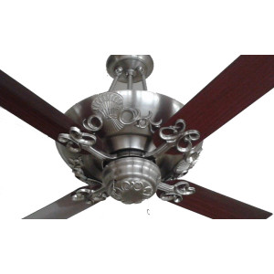 Breezalit Emperor Antique Steel Walnut Ceiling Fan 48" With  Lampshade