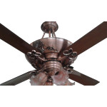 Breezalit Emperor Antique Copper Rosewood Ceiling Fan 48" With  Lampshade