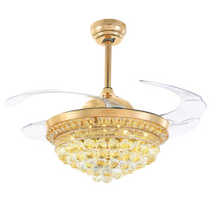 Metal Air Golden Snitch Crystal Luxury 42" 1050mm Ceiling Fan