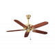 USHA Hunter Designer Savoy 52" Bright Brass Ceiling Fan