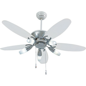 Surya Aero Lite 48" Chrome White with LED 5WX5 Ceiling Fan