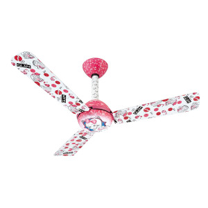 Usha Kids Glam Barbie 1200mm 80-Watt Ceiling Fan (White Pink)